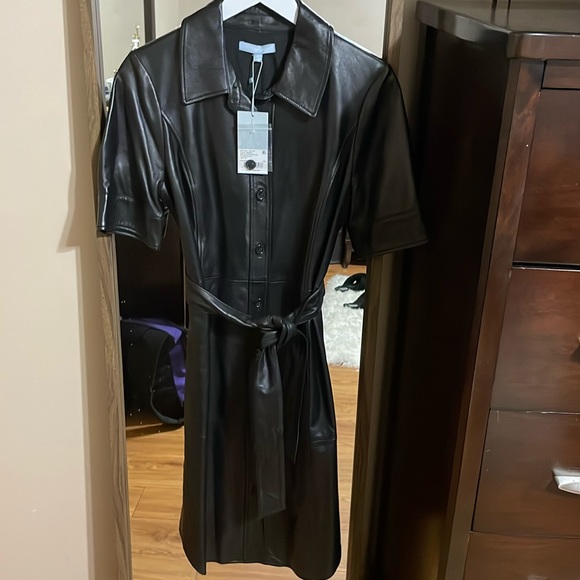 Antonio Melani Women's Leather Short Sleeve Dress - Picture 1 of 8